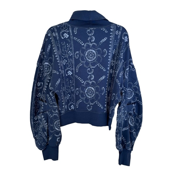 FREE PEOPLE Ruby Printed Pullover in Blue SIZE MEDIUM - Picture 4 of 8